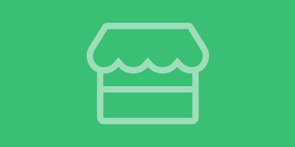 market storefront on green background