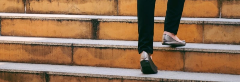 woman on stairs