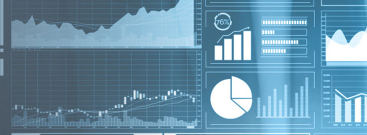 graphs and charts on digital display